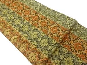 花菱に草花模様織出し名古屋帯